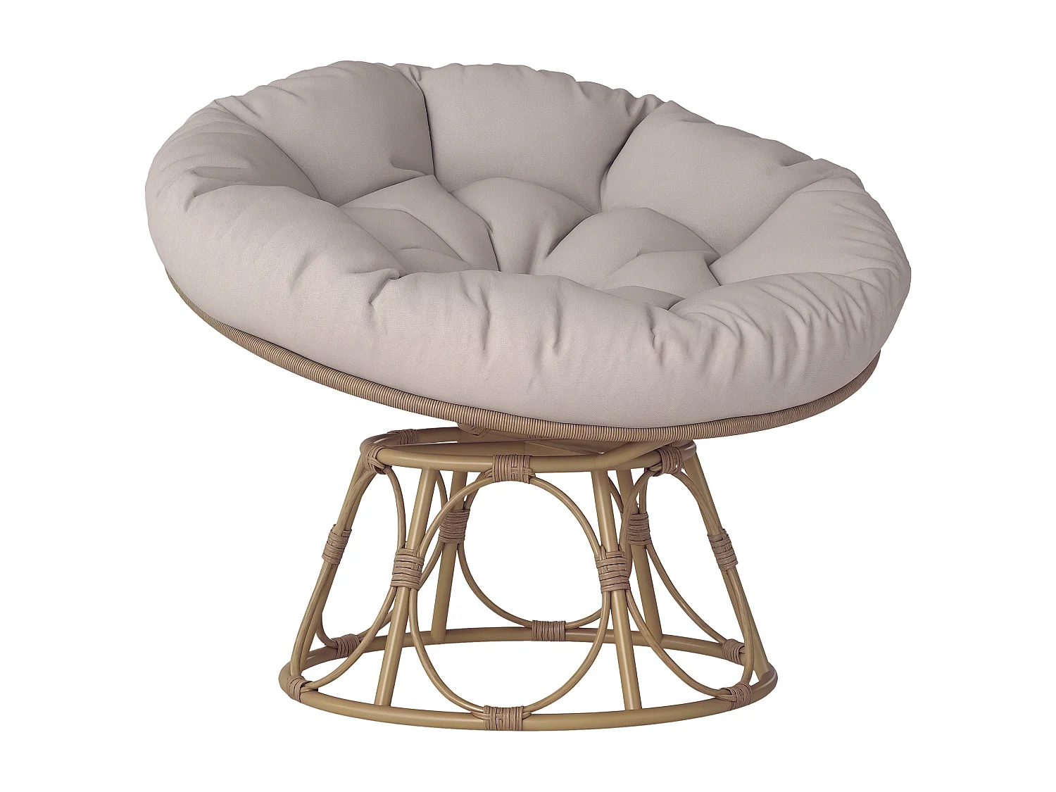 Fauteuil papasan pivotant avec coussin grand confort dia. 100 cm gris clair
