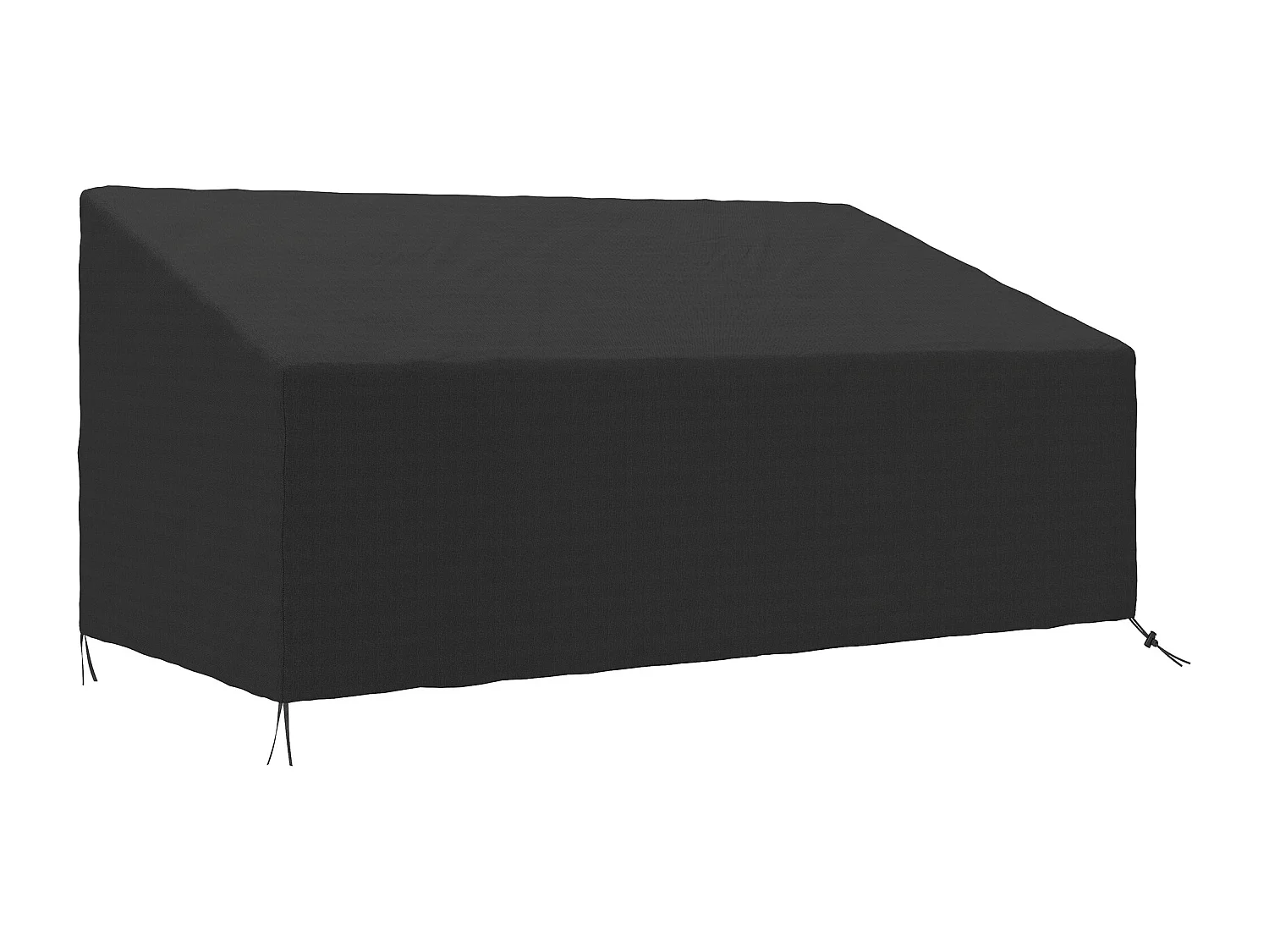 Housse canapé exterieur 3 places - housse salon de jardin - dim. 218x111x63/101cm - polyester haute densité noir