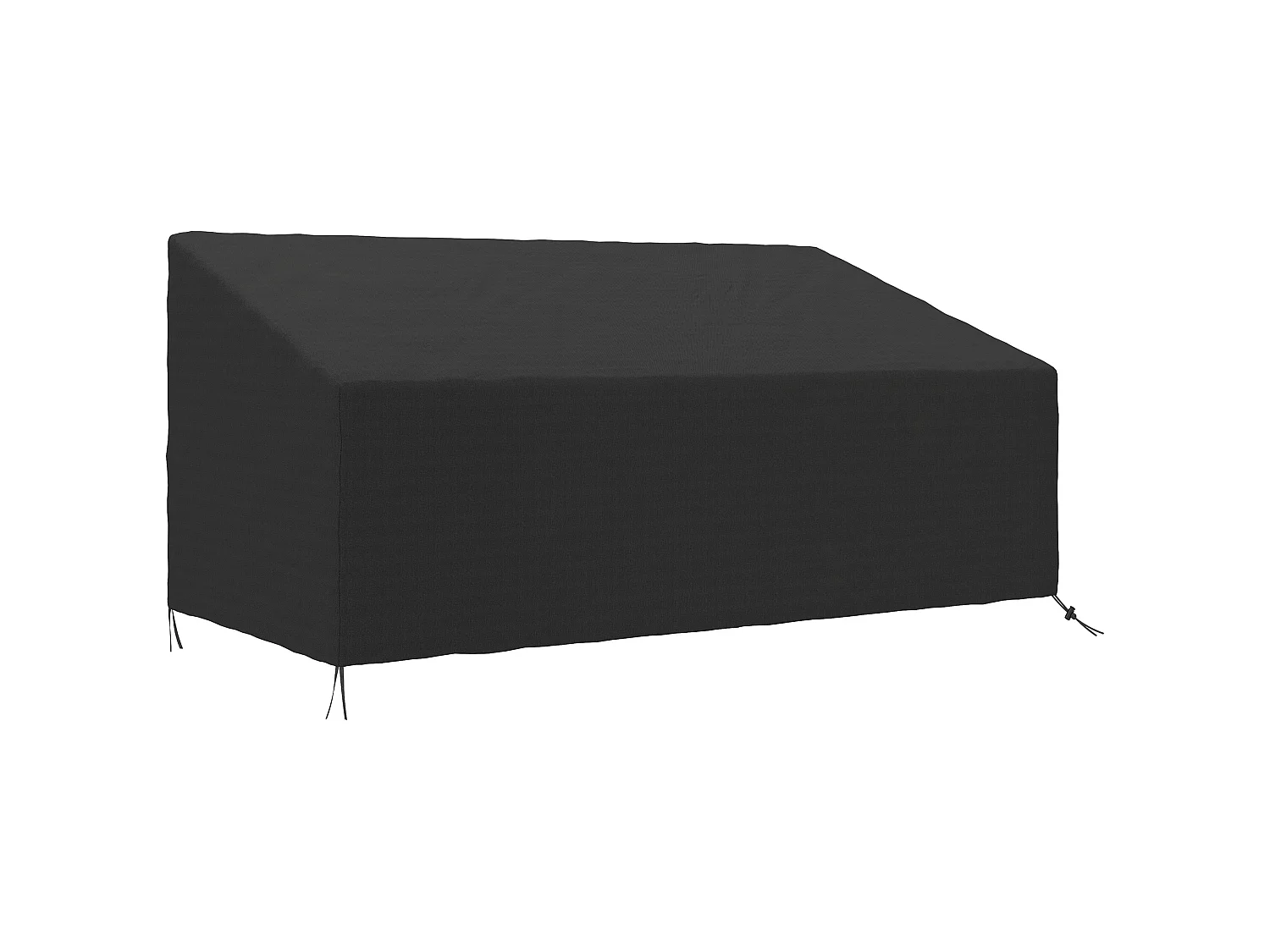 Housse canapé exterieur 3 places - housse salon de jardin - dim. 218x111x63/101cm - polyester haute densité noir