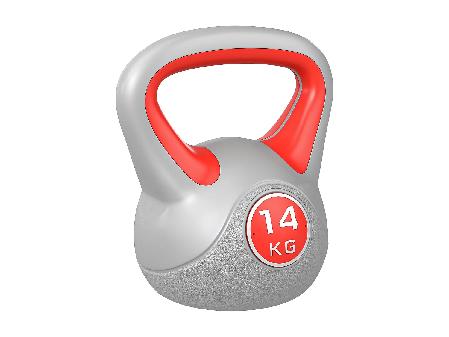 Kettlebell 14 Kg - haltère boule - poignée ergonomique - PU gris rouge