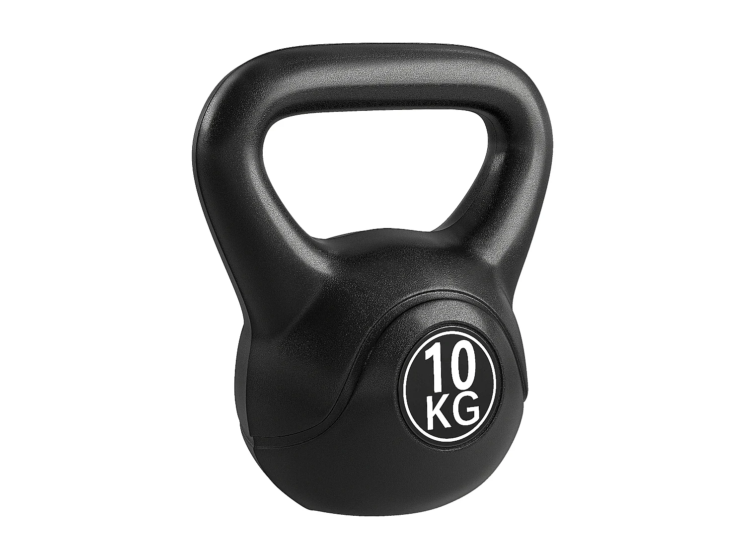 Kettlebell 10 Kg - haltère boule - poignée ergonomique - PVC noir