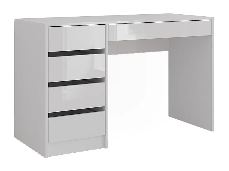 Mesa de maquillaje blanco/blanco alto brillo 119.8x50.1x76 sherry