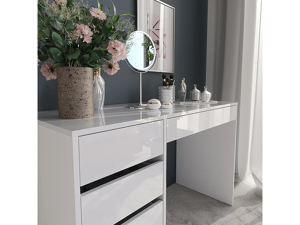 Coiffeuse blanc/blanc brillant 119.8x50.1x76 sherry