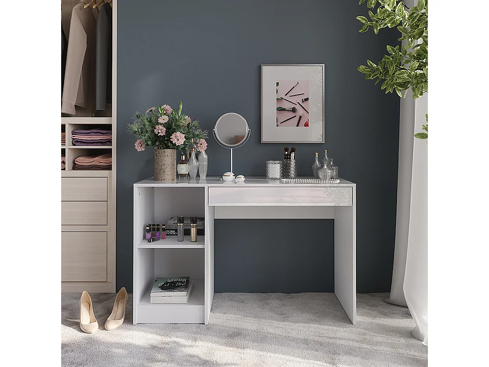 Coiffeuse blanc/blanc brillant 119.8x50.1x76 sherry