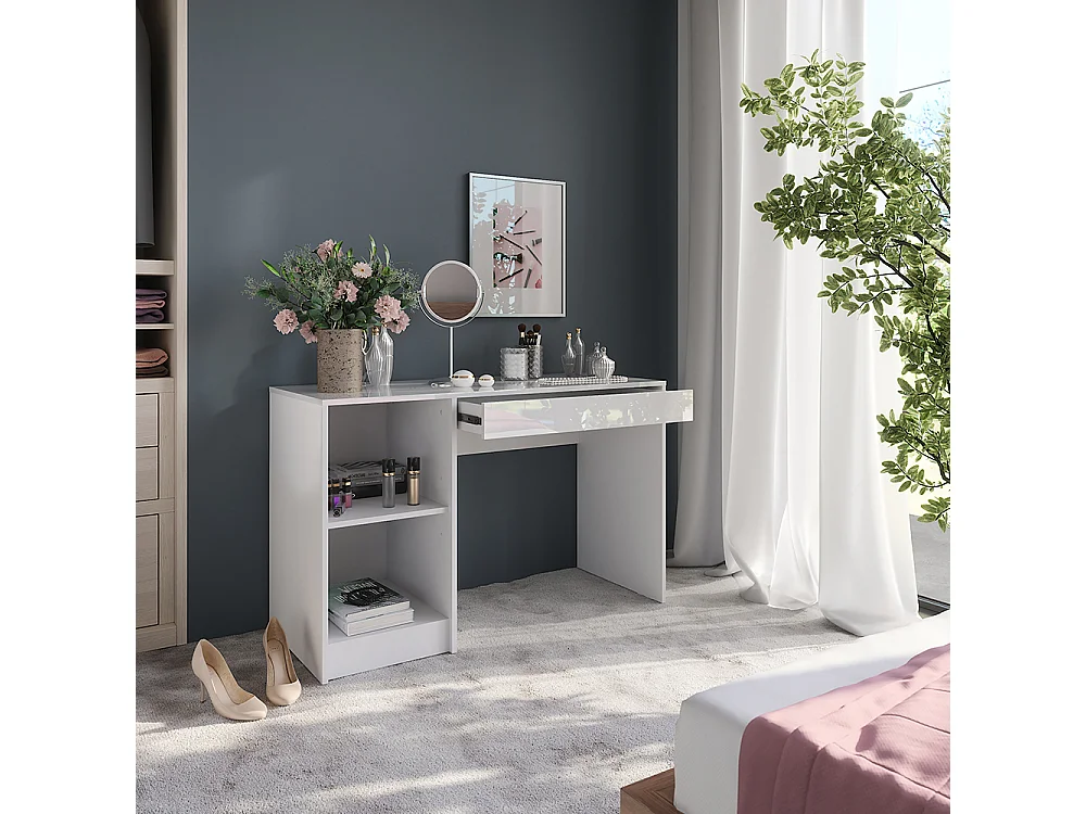 Coiffeuse blanc/blanc brillant 119.8x50.1x76 sherry