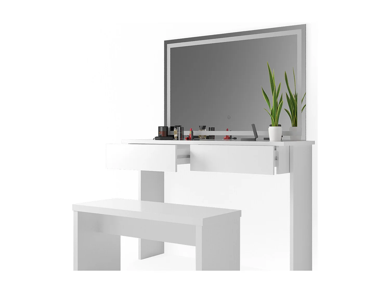 Coiffeuse blanc 120x40x83 azur