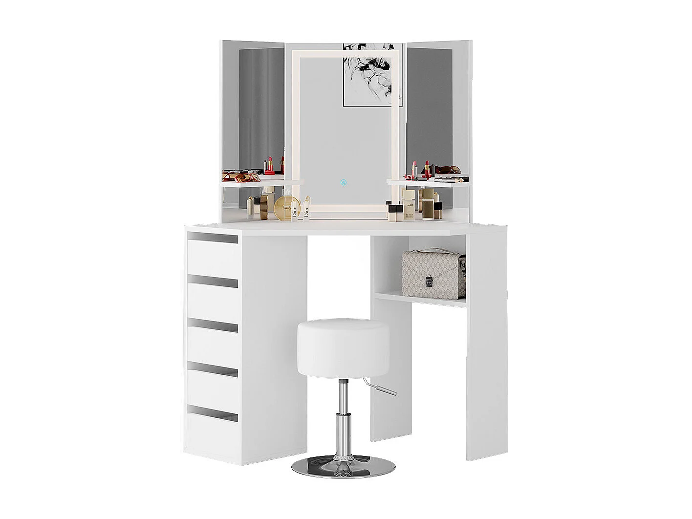 Coiffeuse blanc 110x54x141.5 arielle