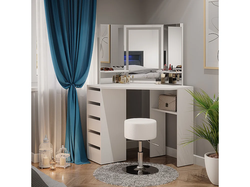 Coiffeuse blanc 110x54x141.5 arielle