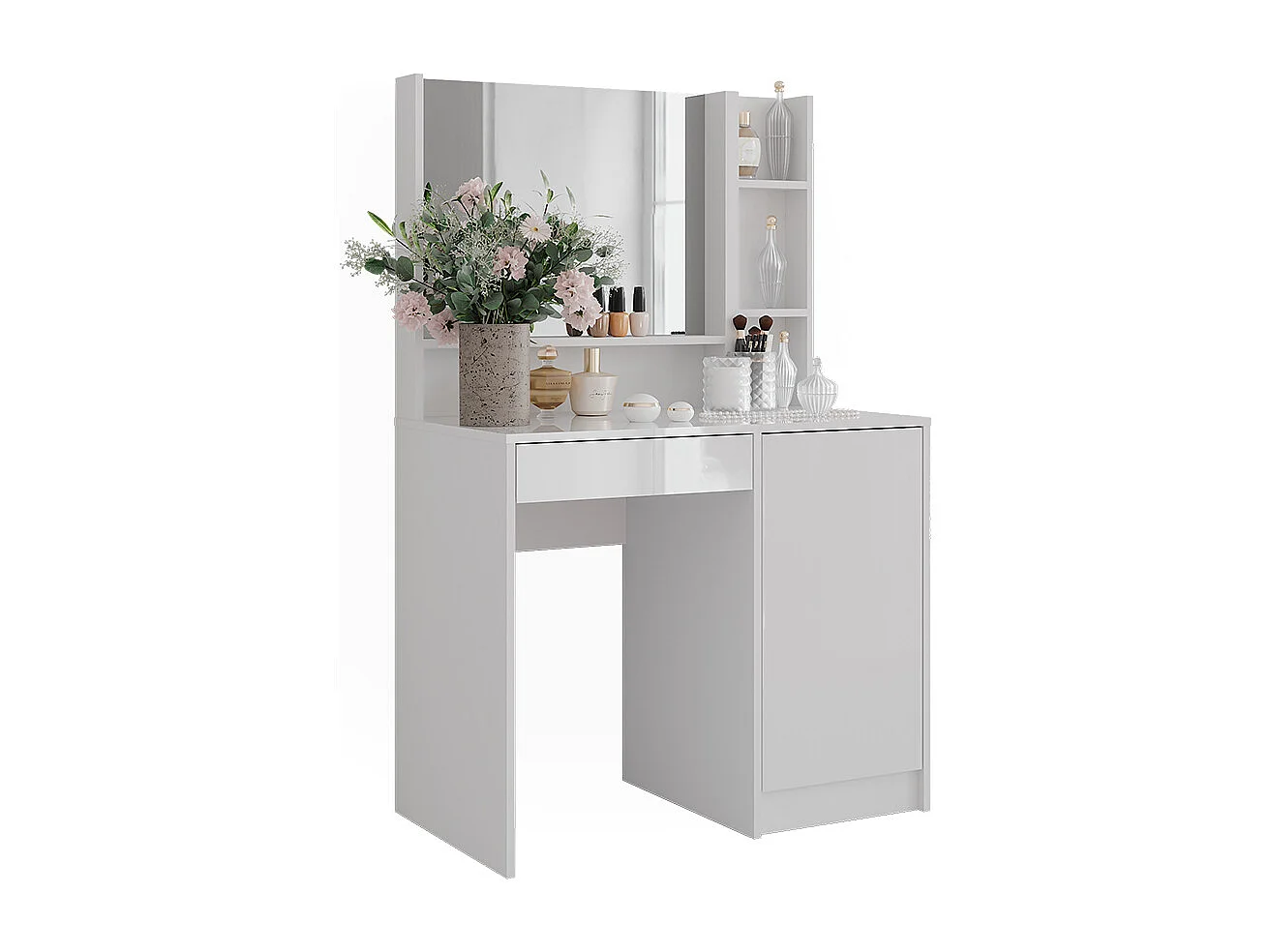 Kaptafel wit/wit hoogglans 89.8x50.1x76 sherry