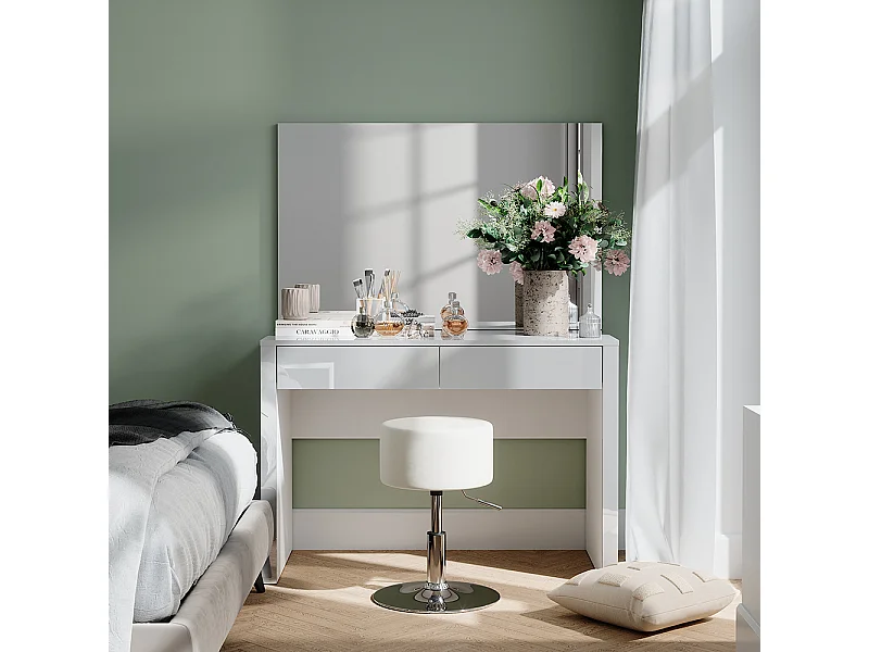 Tocador blanco alto brillo/blanco 110x50x75.5 annabelle