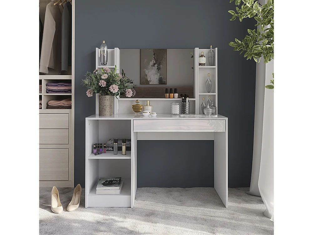 Kaptafel wit/wit hoogglans 119.8x50.1x76 sherry