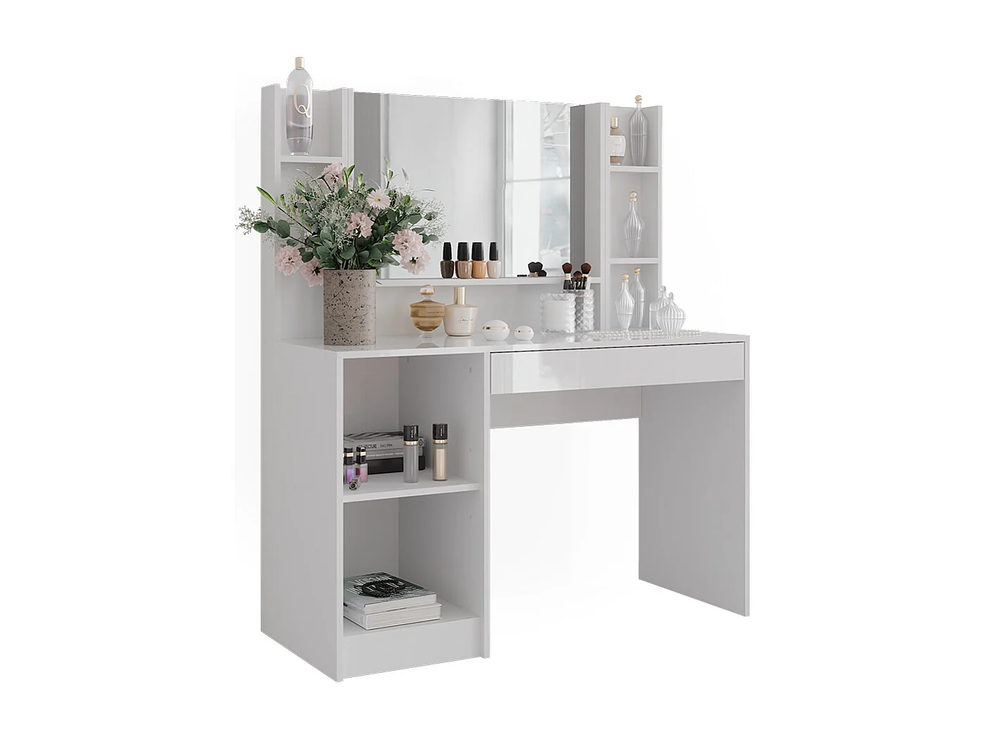 Kaptafel wit/wit hoogglans 119.8x50.1x76 sherry