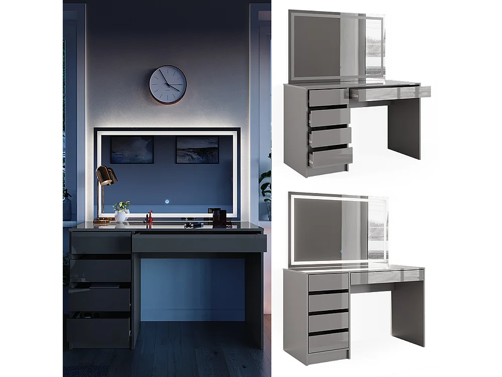 Coiffeuse gris 120x55x75 sherry