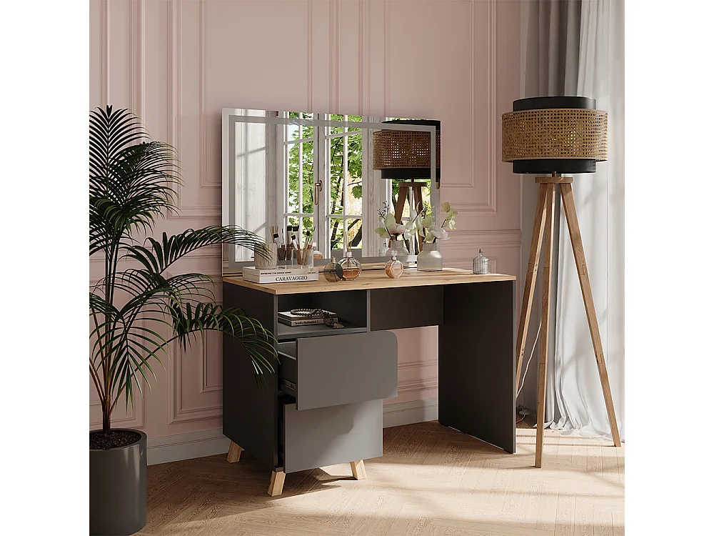 Coiffeuse anthracite/artisan 110x55x75 karen