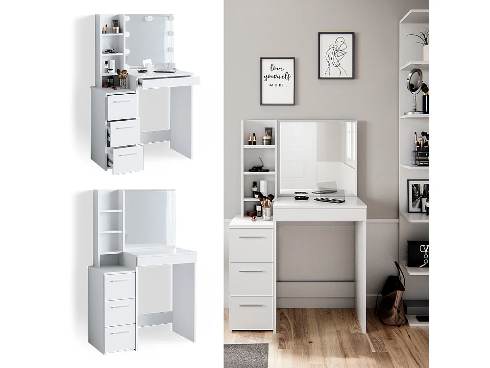 Kaptafel wit 80x40x127.4 meryl