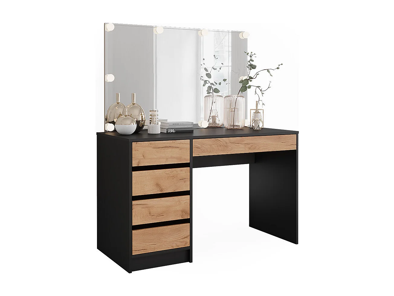 Tocador antracita/roble dorado 120x55x75 sherry