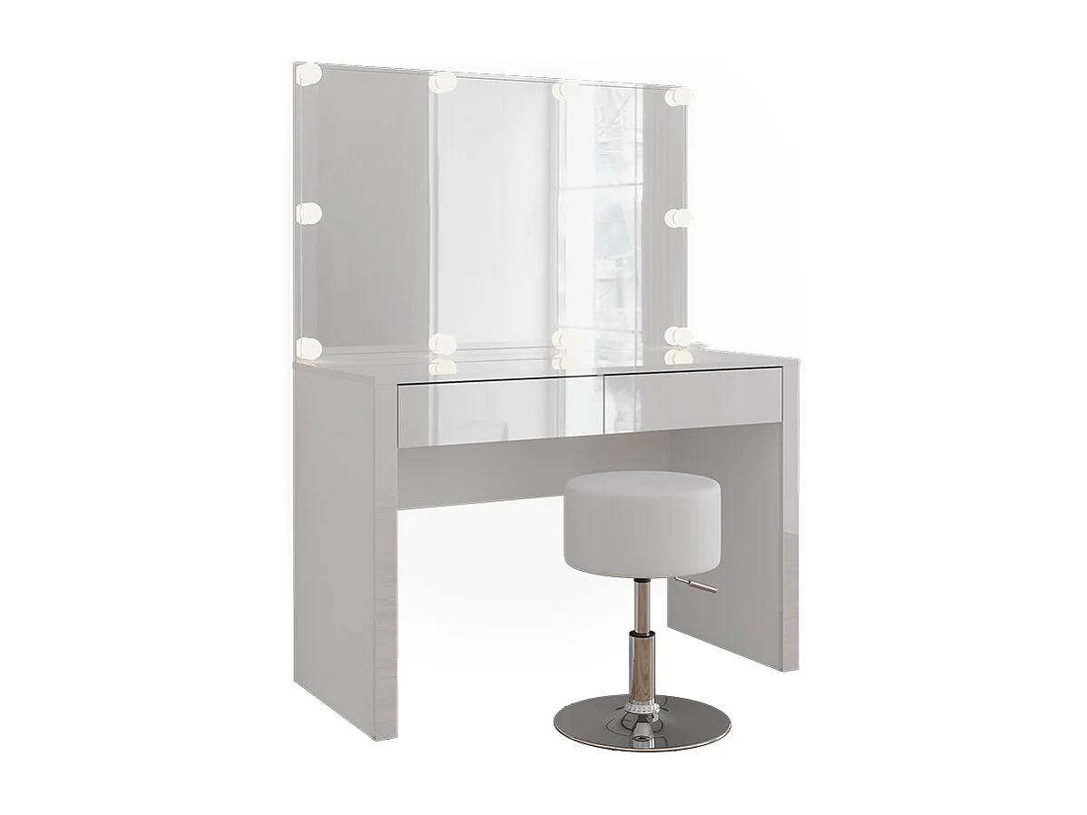 Frisørbord hvid højglans/hvid 110x50x75.5 annabelle