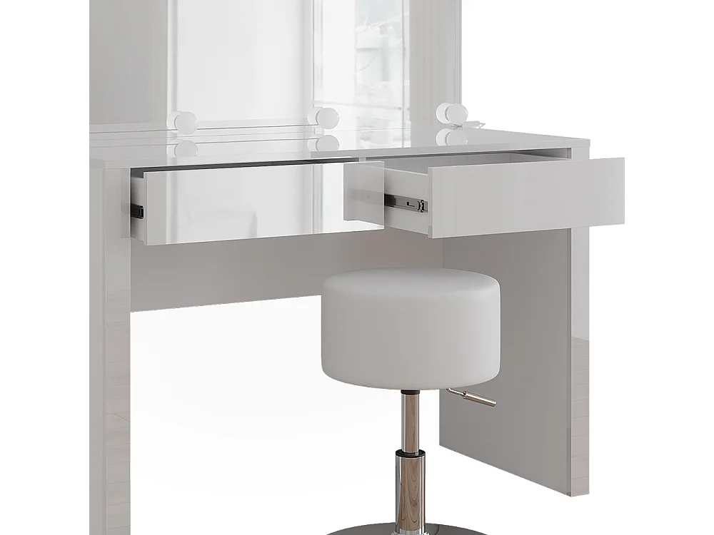 Frisørbord hvid højglans/hvid 110x50x75.5 annabelle
