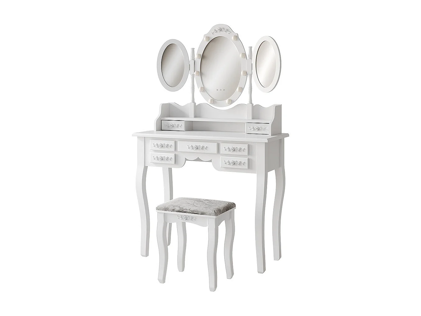 Schminktisch weiß 90x40x147 diana