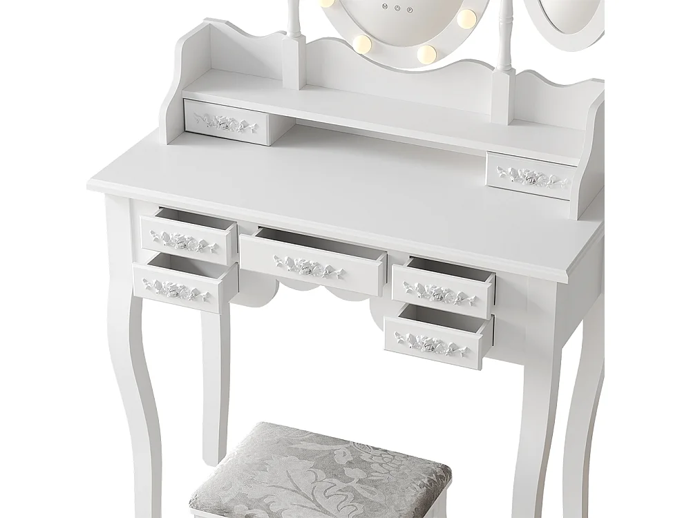 Schminktisch weiß 90x40x147 diana