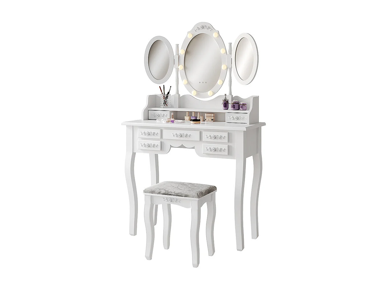 Schminktisch weiß 90x40x147 diana