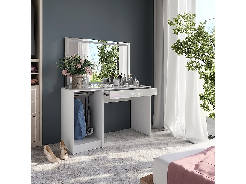 Coiffeuse blanc/blanc brillant 119.8x50.1x76 sherry