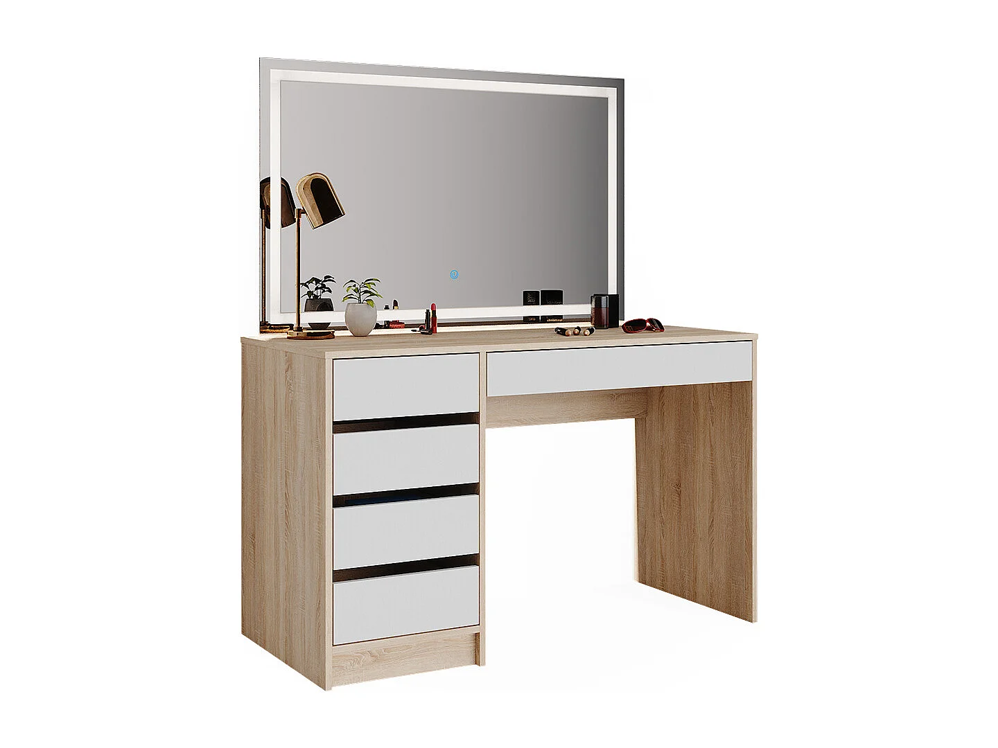 Coiffeuse blanc/sonoma 120x55x75 sherry