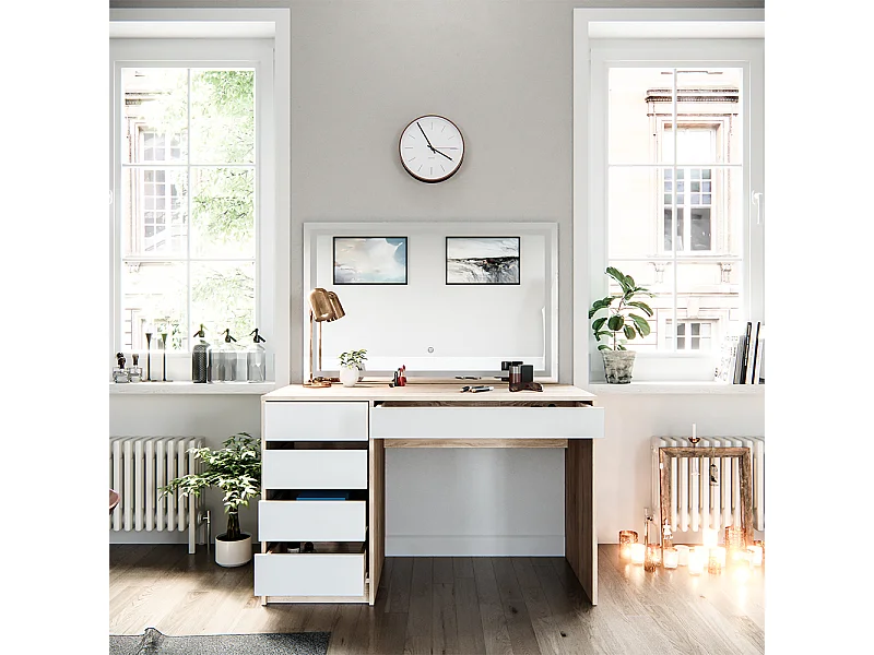 Kaptafel met licht wit/sonoma 120x55x75 sherry