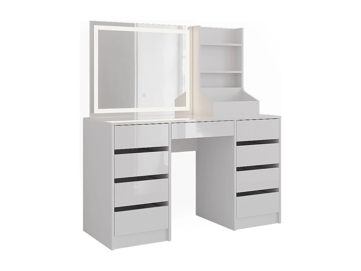 Vanity table white/white high gloss 128.2x50.1x76 sherry