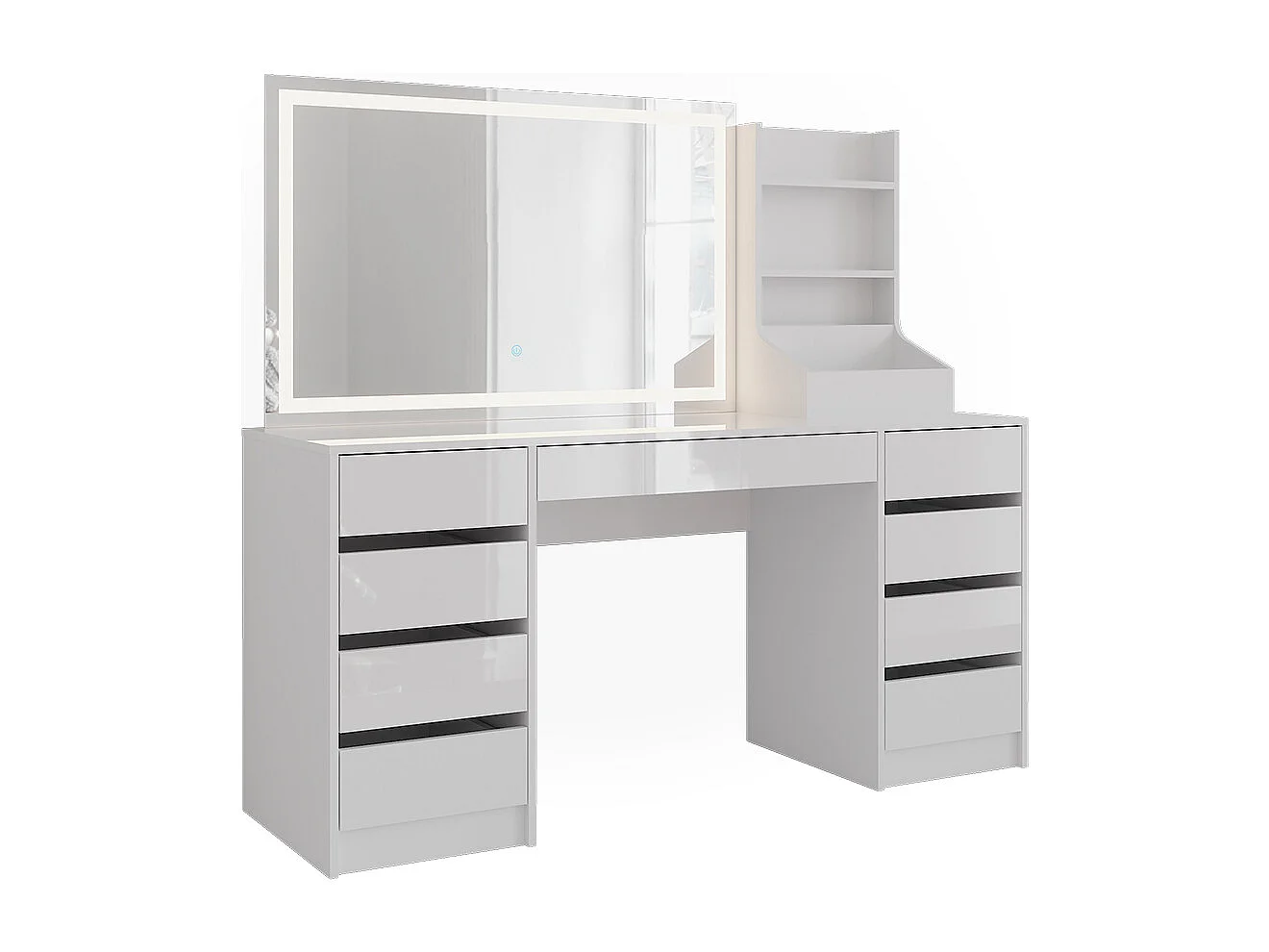 Kaptafel met licht wit/wit hoogglans 158.2x50.1x76 sherry