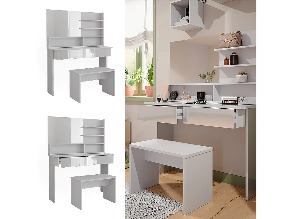 Schminktisch weiß 120x40x83.5 azur