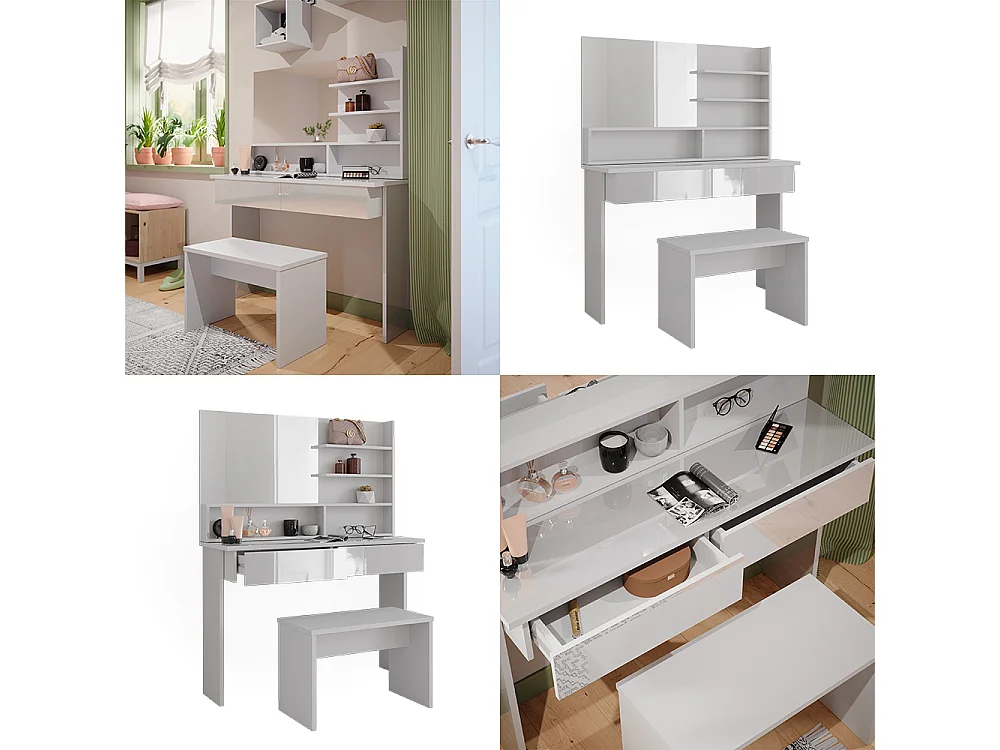 Schminktisch weiß 120x40x83.5 azur