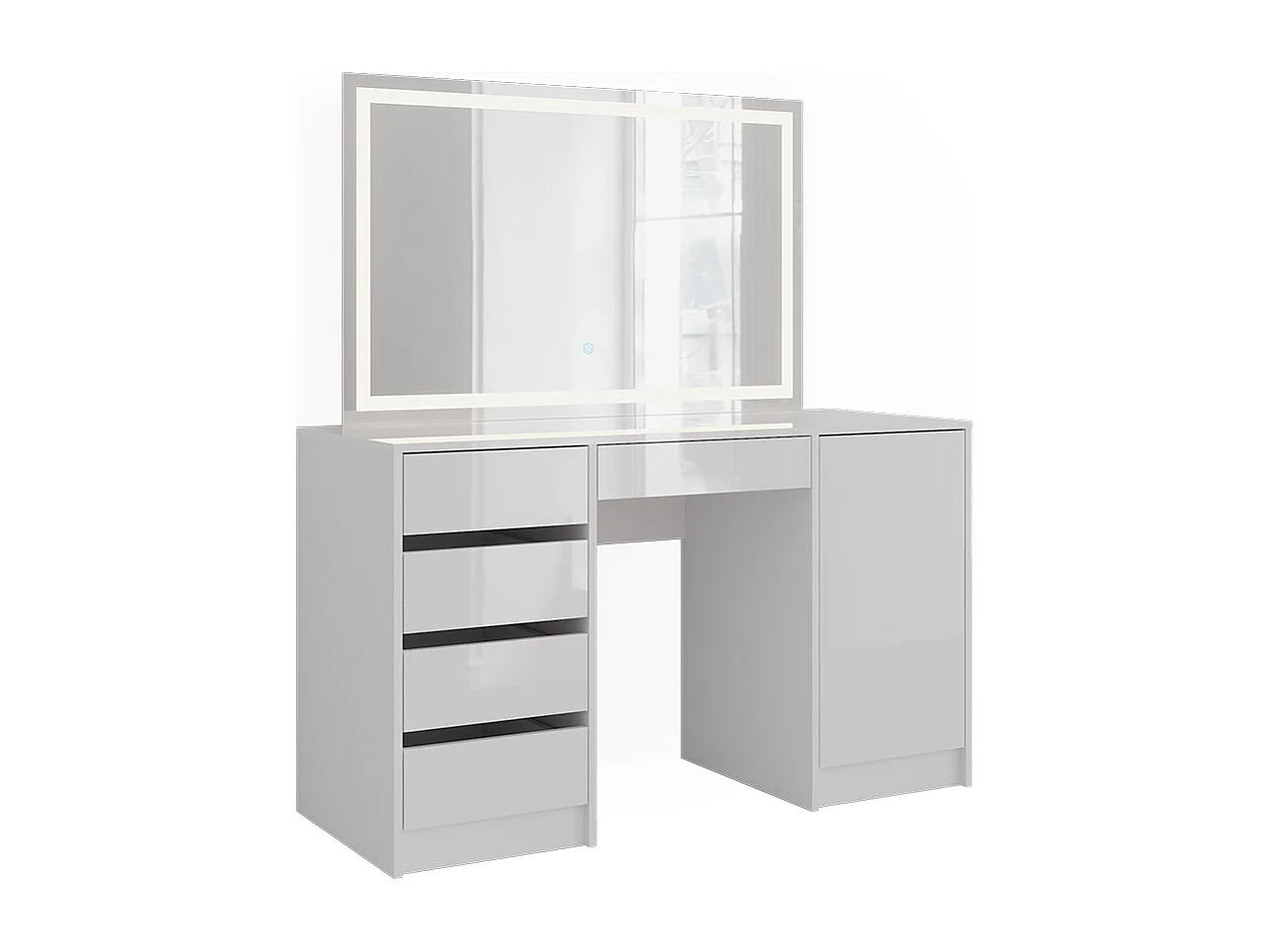 Kaptafel met licht wit/wit hoogglans 128.2x50.1x76 sherry