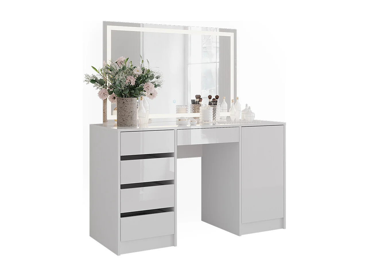 Coiffeuse blanc/blanc brillant 128.2x50.1x76 sherry