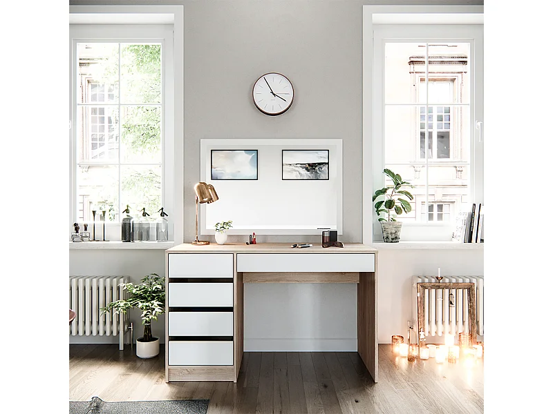 Tocador blanco/sonoma 120x55x75 sherry