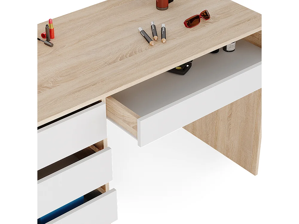 Coiffeuse blanc/sonoma 120x55x75 sherry