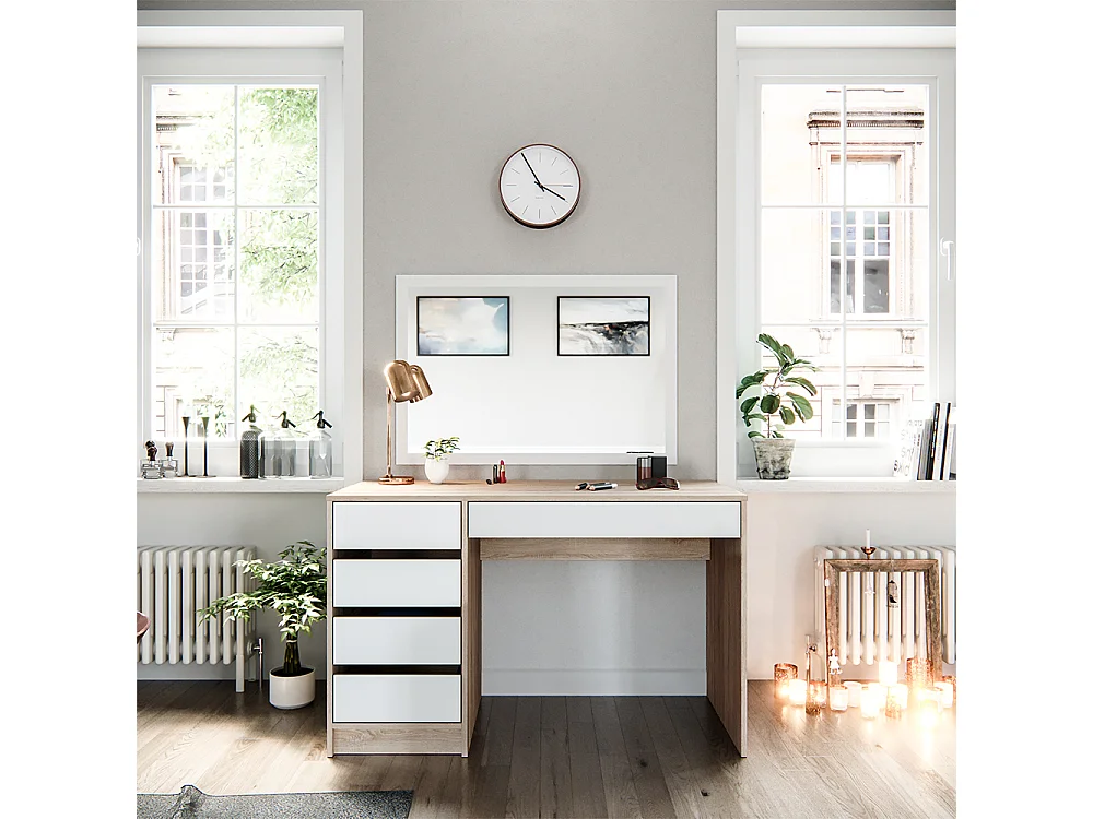 Dressing table white/sonoma 120x55x75 sherry