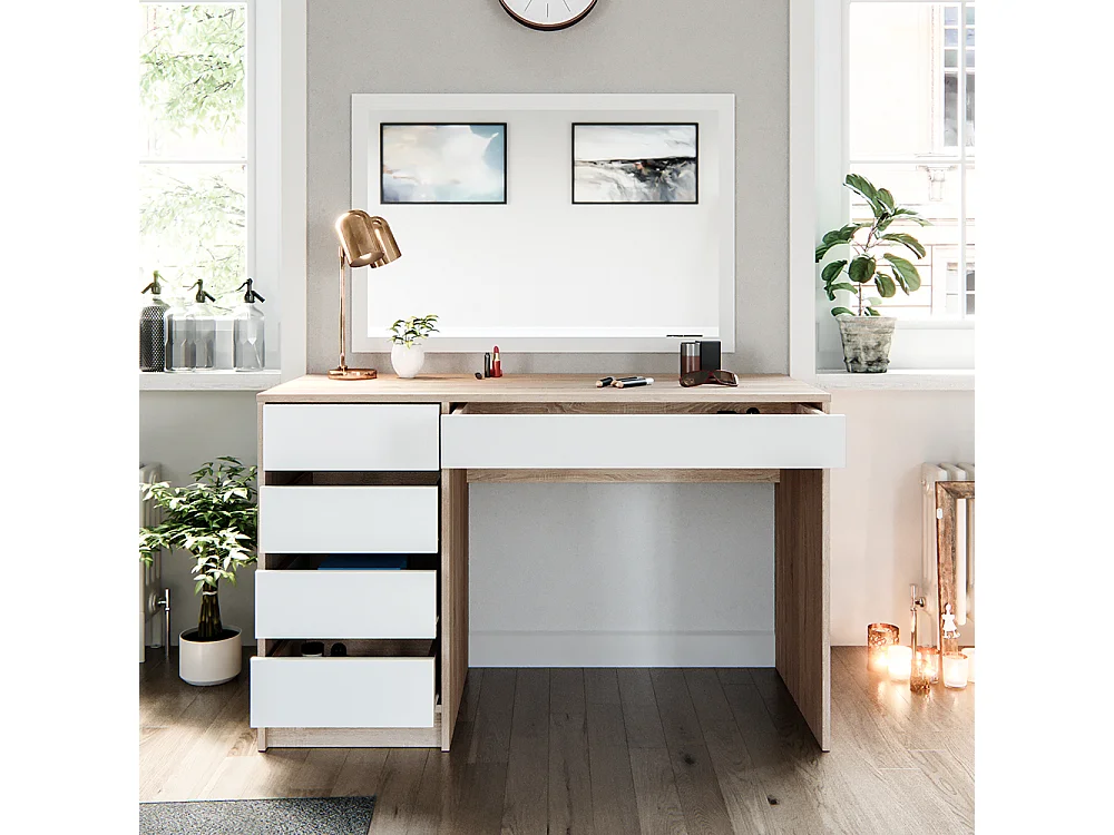 Dressing table white/sonoma 120x55x75 sherry