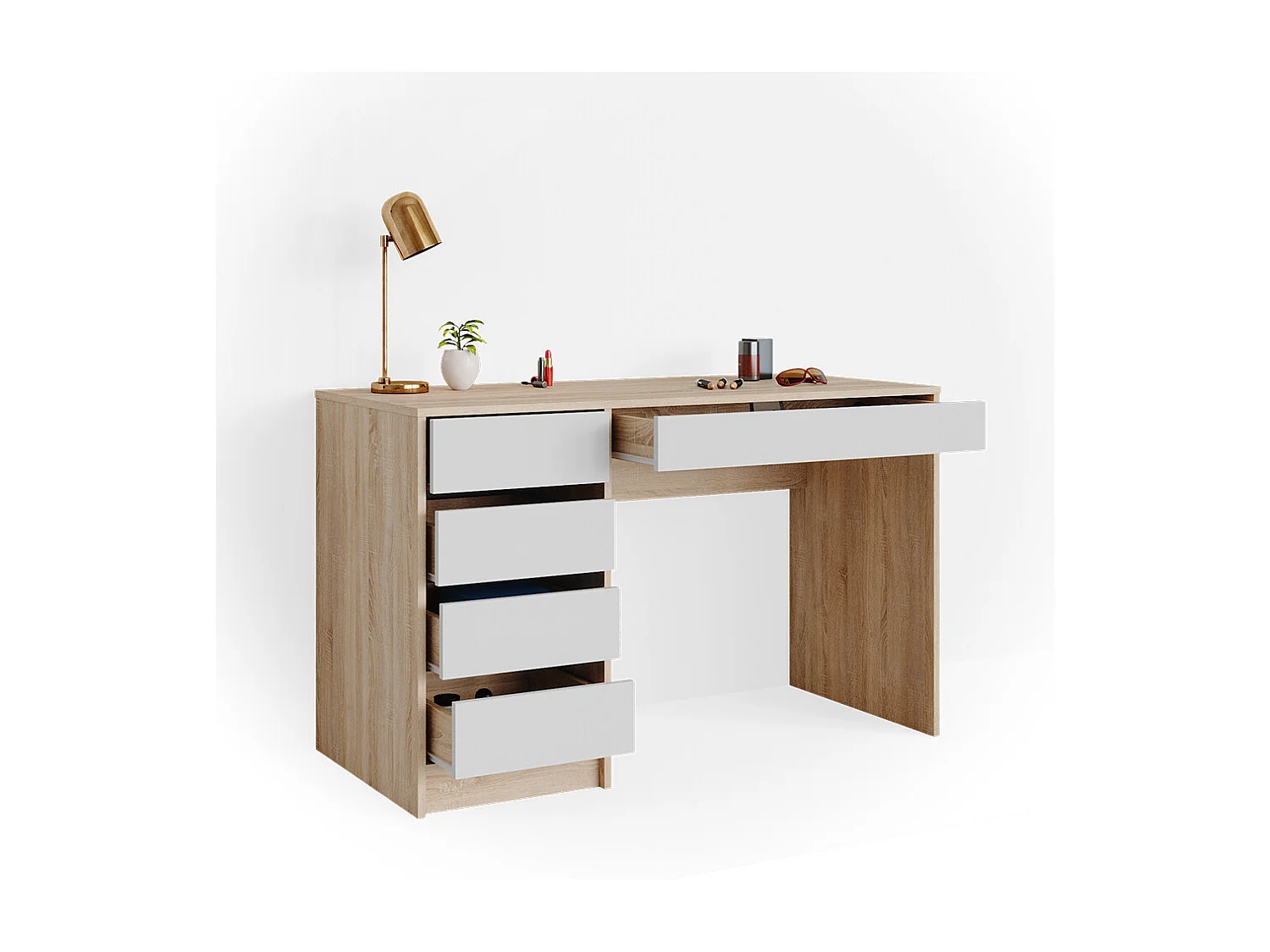 Dressing table white/sonoma 120x55x75 sherry