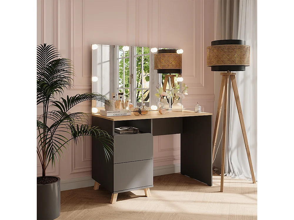 Coiffeuse anthracite/artisan 110x55x75 karen