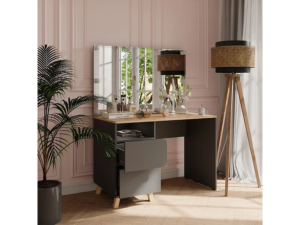 Coiffeuse anthracite/artisan 110x55x75 karen