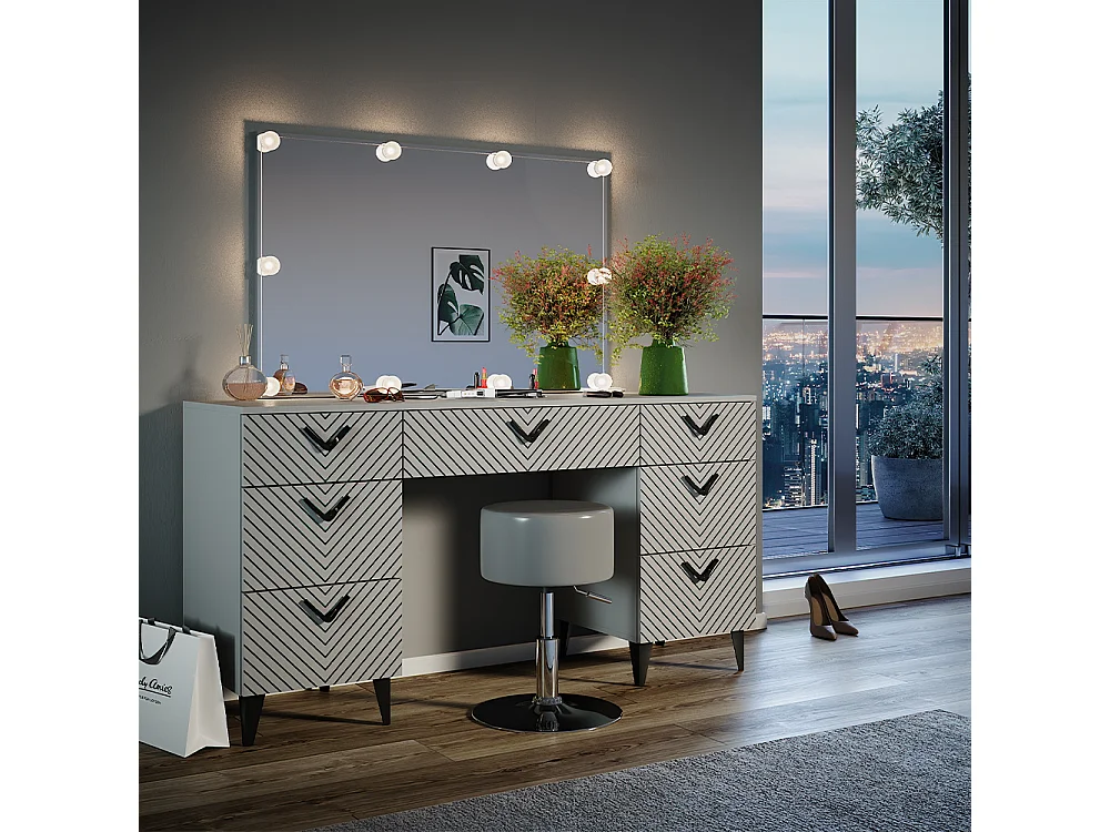 Coiffeuse gris 150x45x78.1 anett