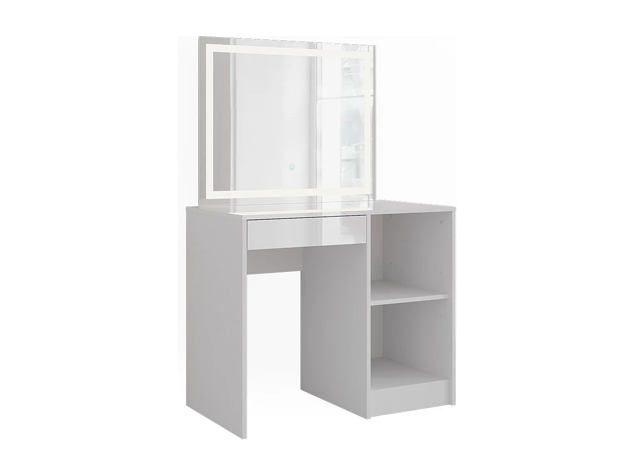 Schminktisch weiß/weiß hochglanz 89.8x50.1x76 sherry