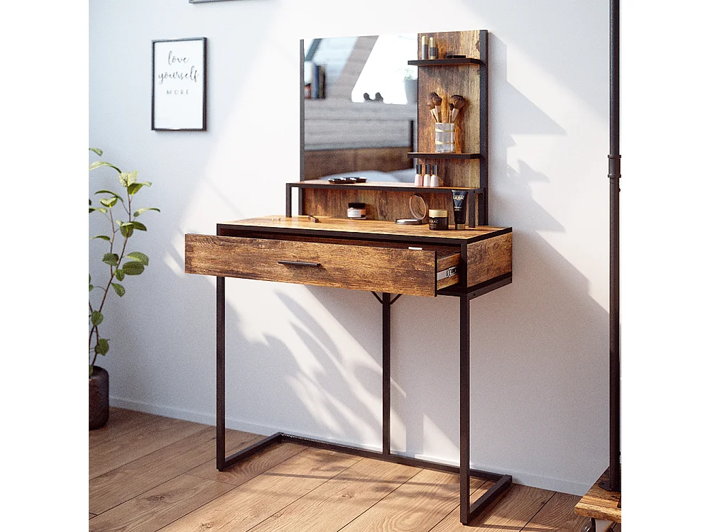 Coiffeuse bois antique 80x40x135.5 fyrk