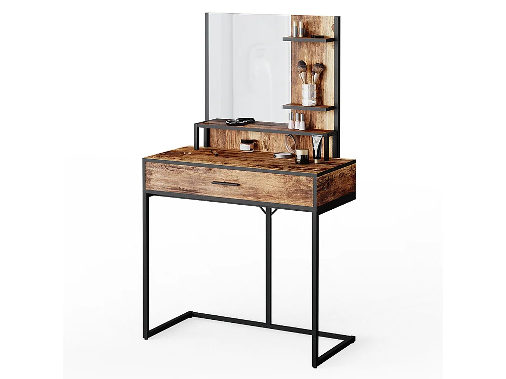 Coiffeuse bois antique 80x40x135.5 fyrk