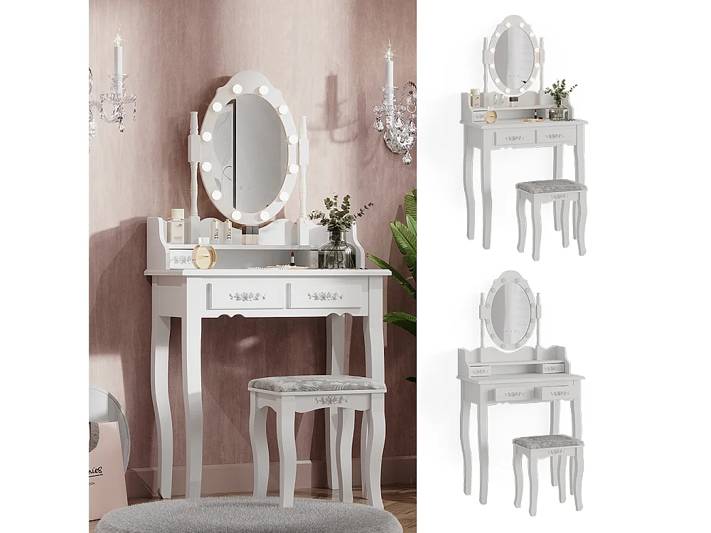 Vanity table white 75x40x146.5 maggie