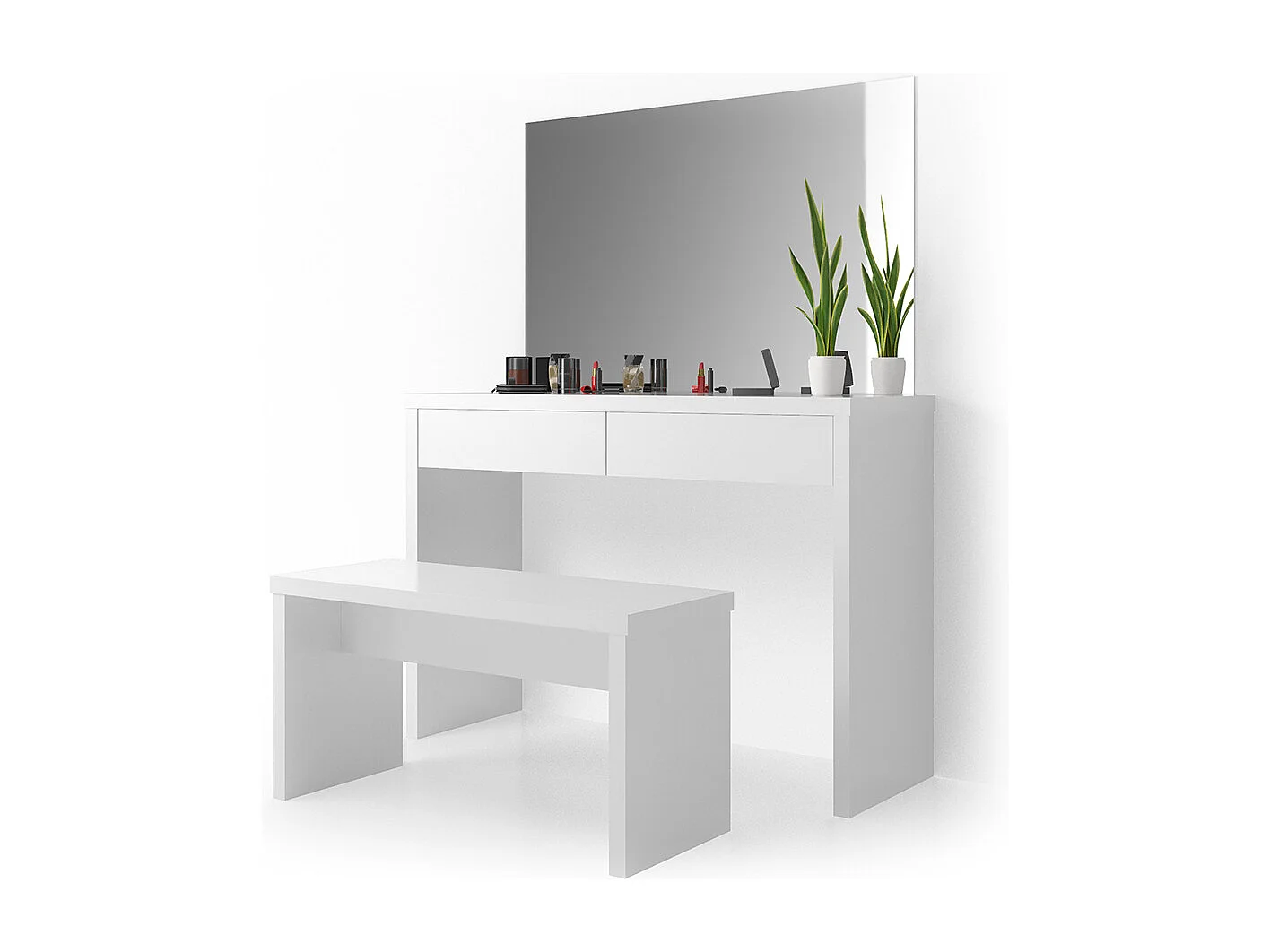 Coiffeuse blanc 120x40x83 azur