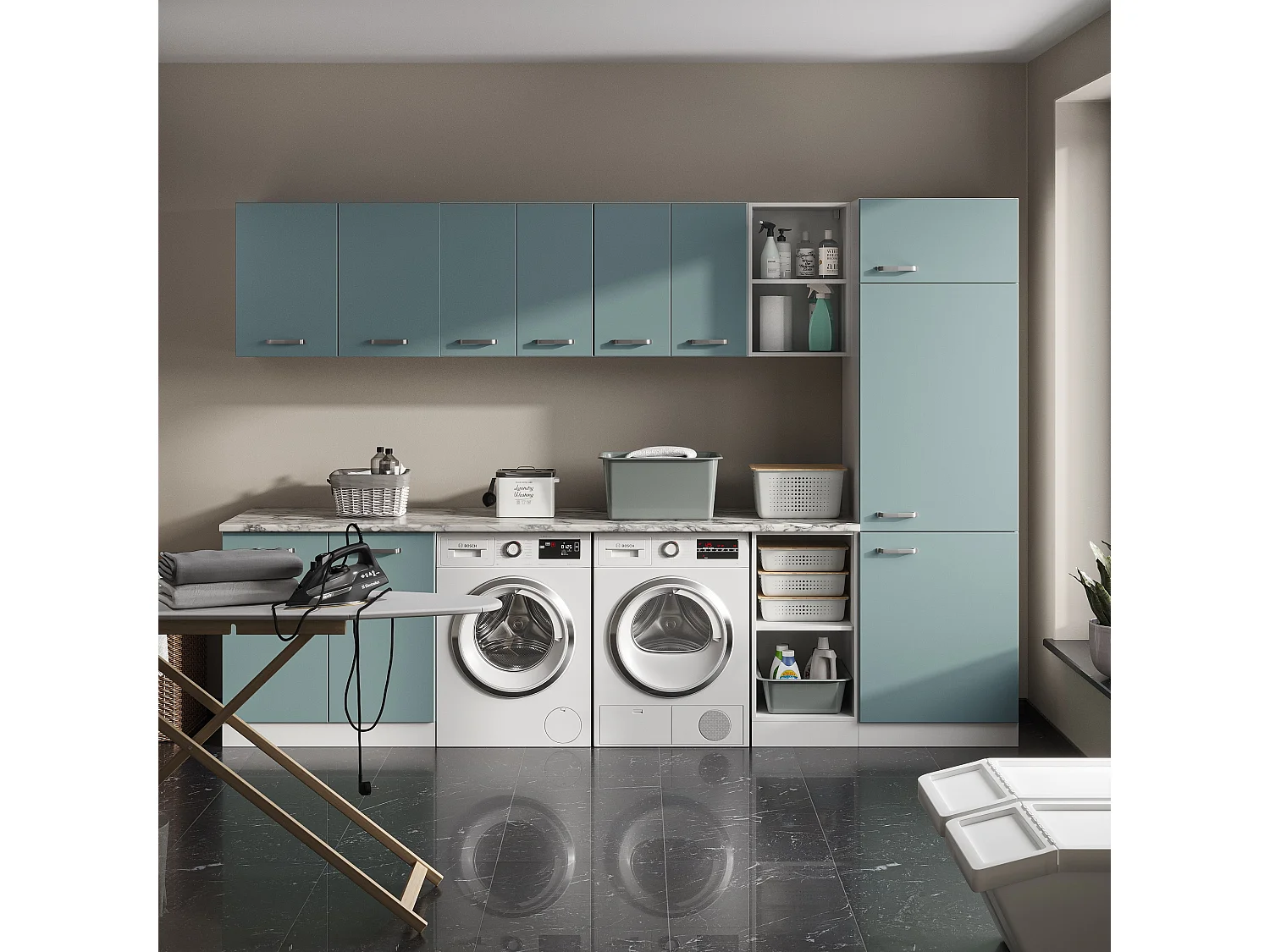 Coiffeuse blanc 120x40x83 azur