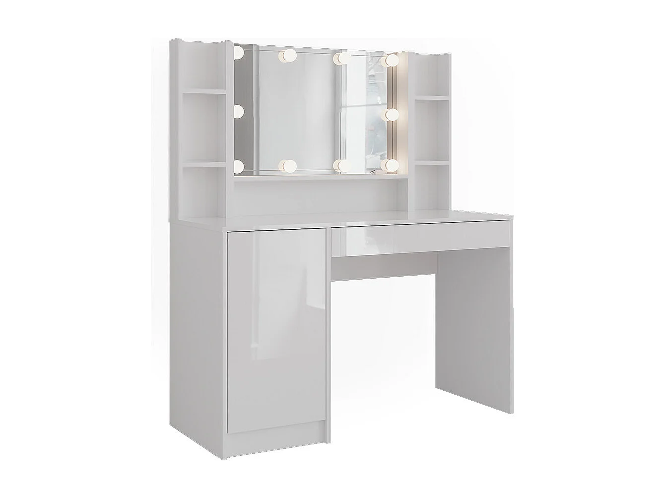 Kaptafel met licht wit/wit hoogglans 119.8x50.1x76 sherry