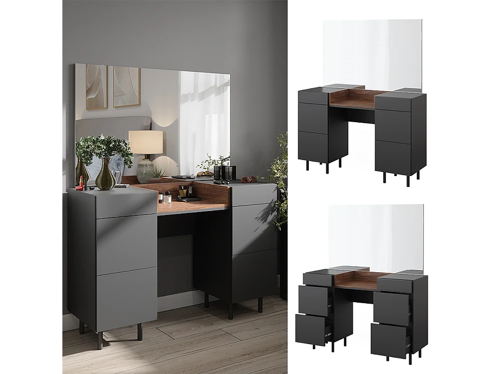 Tocador antracita 120x40x80 anika